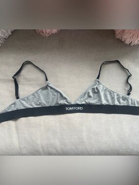 Tom Ford Light Gray Bralette with Black Elastic Band